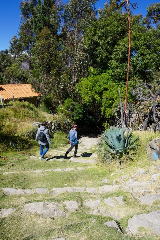 Via de trap weer omlaag na Laguna Wilcacocha