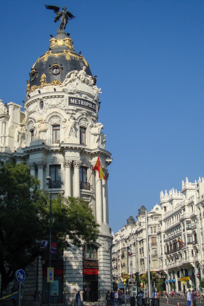 Edificio Metrópolis aan de Gran Via in Madrid
