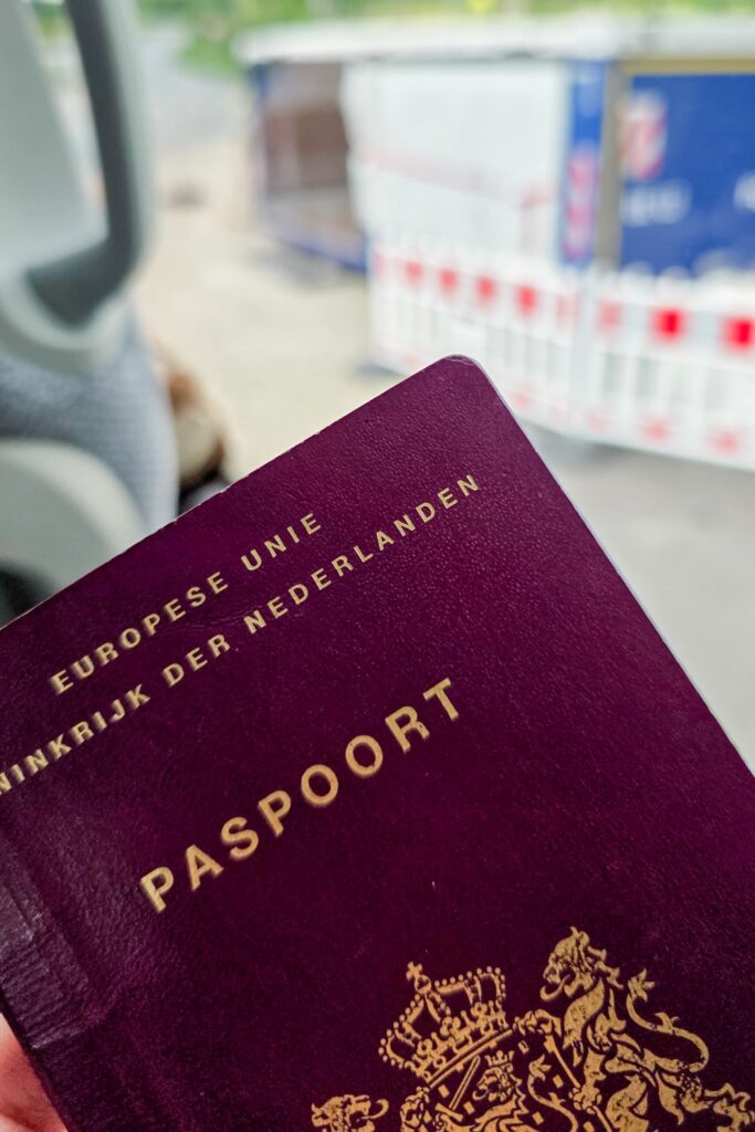 Paspoortcontrole bij de Duitse grens