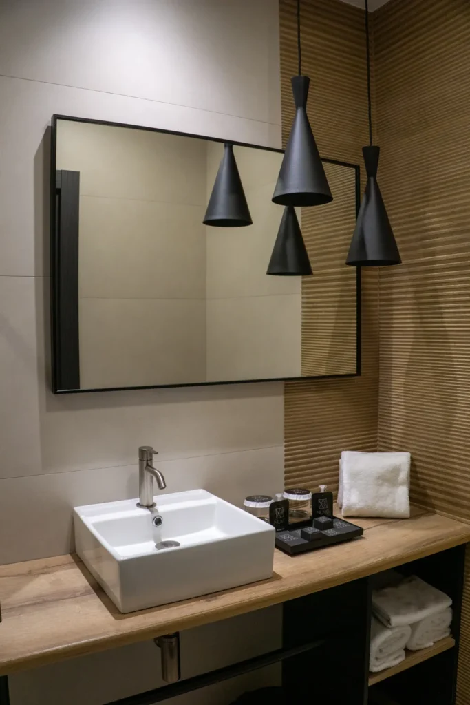 Badkamer in hotel met toiletspullen